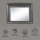 Sawyer Metallic Mirror With LED - Gray by HouseOfZazla
