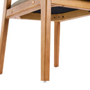 Indoor Upholstered Dining Chair Set of 2 - Oatmeal / Teak by HouseOfZazla