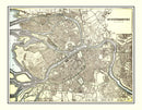 Vintage Map of Saint Petersburg, Russia 1901