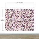 Abstract 3D Cube Shape Wall Mural. Geometric Cube Minimalistic Purple and Gold Peel and Stick Wallpaper.