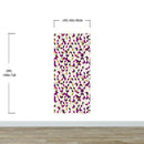 Abstract 3D Cube Shape Wall Mural. Geometric Cube Minimalistic Purple and Gold Peel and Stick Wallpaper.
