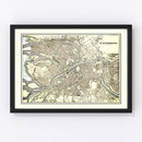 Vintage Map of Saint Petersburg, Russia 1901
