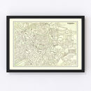Vintage Map of Vienna, Austria 1901