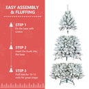 4FT Flocked Christmas Tree with Pine Cones and Snowy PVC Design