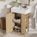 Bathroom Vanity With Sink, Freestanding Wood Grain Cabinet With Storage by Unique Piece Furniture