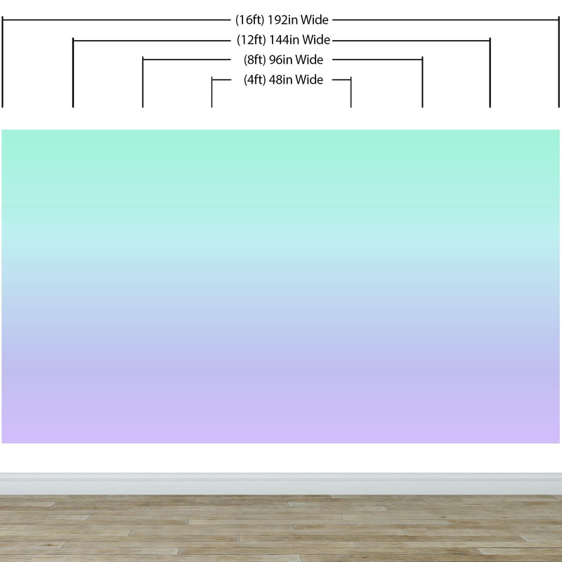 Pastel Color Wall Mural. Turquoise to Plum Purple Gradient Color Blend Design Wallpaper.