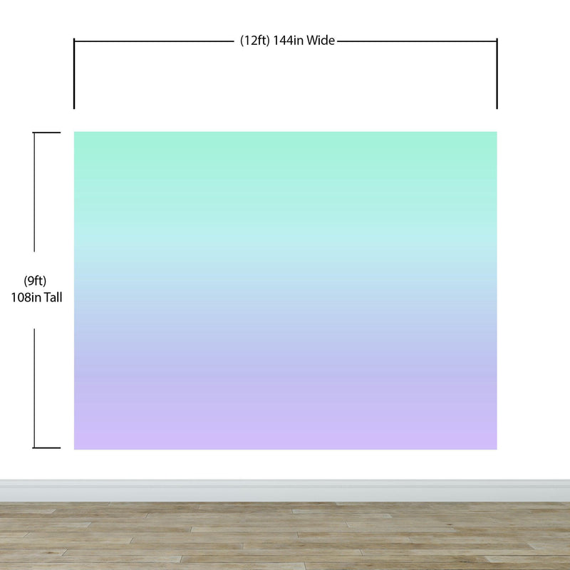 Pastel Color Wall Mural. Turquoise to Plum Purple Gradient Color Blend Design Wallpaper.