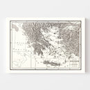 Vintage Map of Ancient Greece 1901