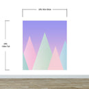 Geometric Triangular Mountain Wall Mural. Pastel Color Peel and Stick Wallpaper.