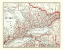 Vintage Map of Ontario, Canada 1893