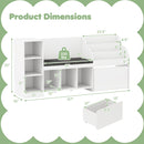 Kids Bookcase with Reading Nook 4-in-1 Standing Toy Organizer-White