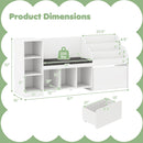 Kids Bookcase with Reading Nook 4-in-1 Standing Toy Organizer-White