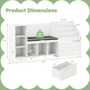 Kids Bookcase with Reading Nook 4-in-1 Standing Toy Organizer-White by LJGDeals