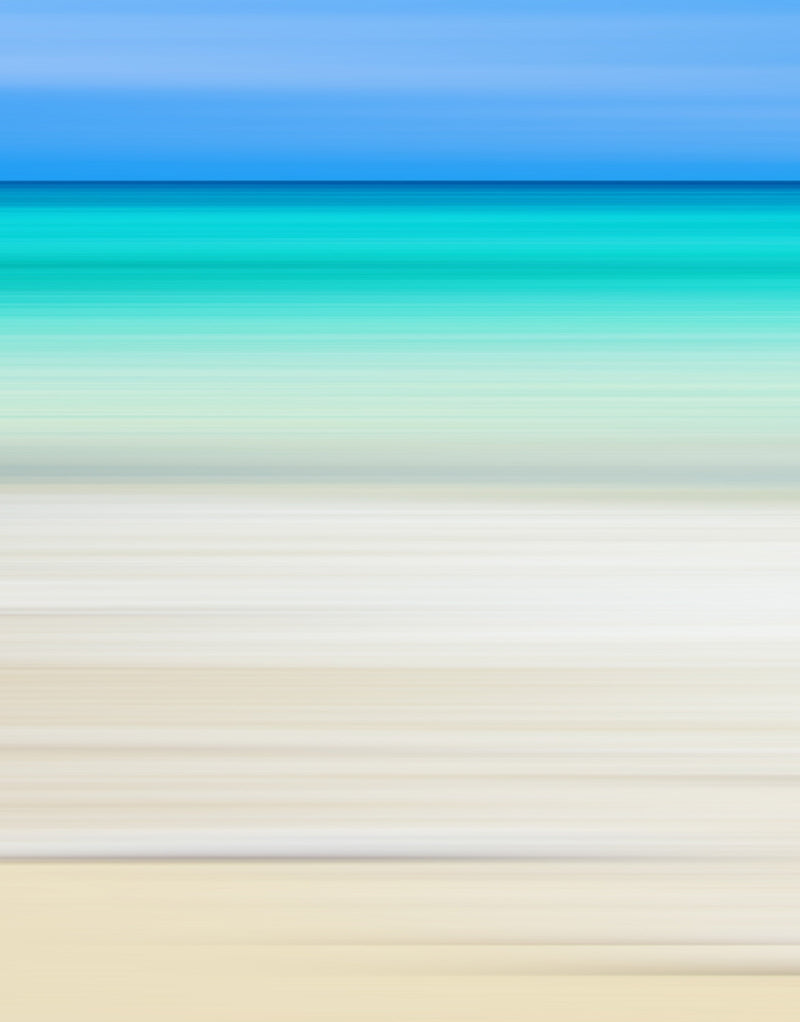 Tropical Beach Wall Mural. Abstract Blur View of Coastline Peel and Stick Wallpaper.