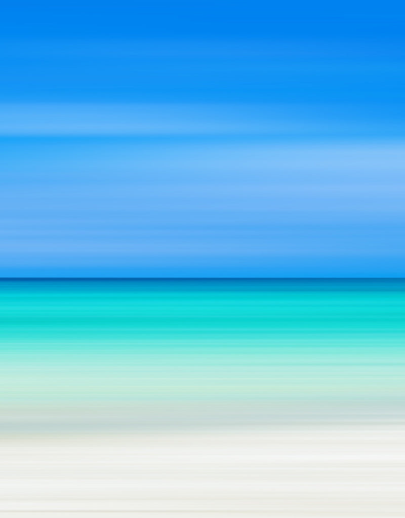 Tropical Beach Wall Mural. Abstract Blur View of Coastline Peel and Stick Wallpaper.