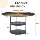 Diameter - Modern Splicing Circular Dining Table Double Layer Storage - Wood / Black by Unique Piece Furniture