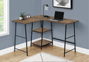 Contemporary L-Shape Computer Desk with Storage Shelves - Brown by HouseOfZazla