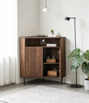 Modern Narrow Wooden Corner Storage Cabinet