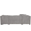 U-Shaped Sectional Sofa Pull Out Sofa Bed With Two USB Ports, Two Power Sockets, Three Back Pillows And A Storage Chaise For Living Room by HouseOfZazla