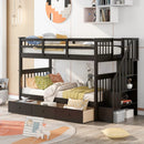 Stairway Bunk Bed With Storage And Guard Rail For Bedroom by Unique Piece Furniture