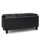 Avalon - Tray Storage Ottoman With Lift Up Lids - Midnight Black by HouseOfZazla