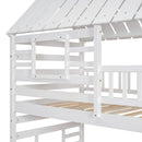 House Bunk Bed With Trundle, Storage Staircase, Roof And Window Design