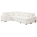 Sectional Sofa Pull-Out Sofa Bed Sleeper With A Storage Ottoman, Three Pillows And Charging Devices For Living Room by HouseOfZazla