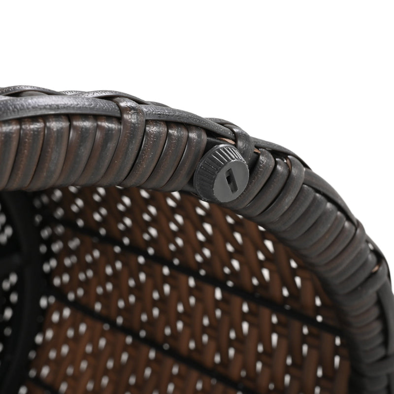 5 Pieces Patio Furniture Chair Sets, Patio Conversation Set With Wicker Cool Bar Table, Ottomans,Outdoor Furniture Bistro Sets for Porch,Backyard,Balcony,Poolside Black&Beige