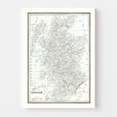 Vintage Map of Scotland 1893