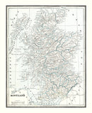 Vintage Map of Scotland 1893