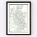 Vintage Map of Scotland 1893