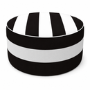 2 Pack Outdoor Inflatable Ottoman - Black/White Striped