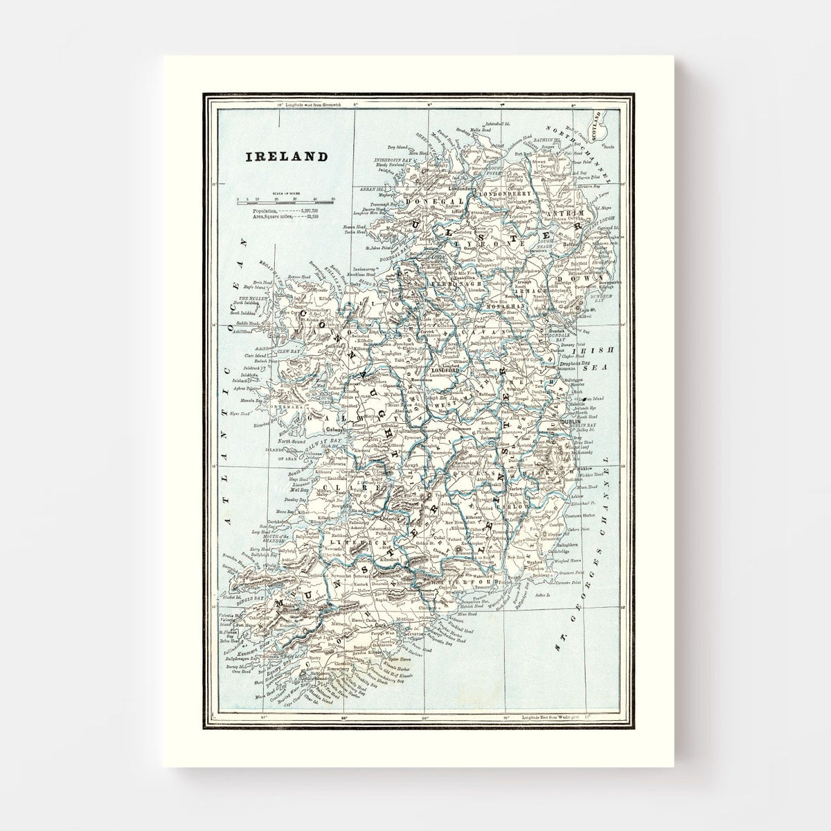 Vintage Map of Ireland 1893, photo 4 of 5