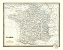 Vintage Map of France 1893