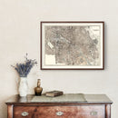 Vintage Map of Paris, France 1893