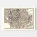 Vintage Map of Paris, France 1893