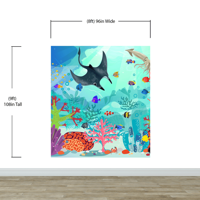 Aquarium Underwater Marine Sea Life Wall Mural.