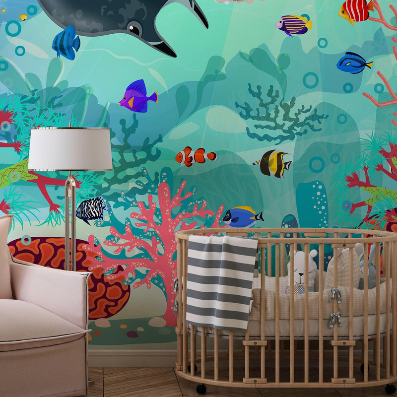 Aquarium Underwater Marine Sea Life Wall Mural.