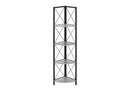 4-Tier Corner Bookshelf with Marble Look and Metal Frame by HouseOfZazla
