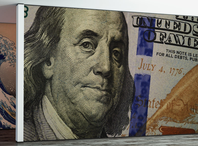 Money Wallpaper. Benjamin Franklin 100 Dollar Bill Wall Mural.