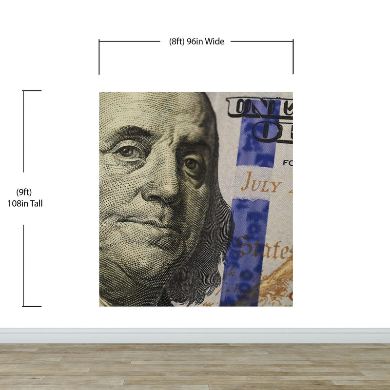 Money Wallpaper. Benjamin Franklin 100 Dollar Bill Wall Mural.