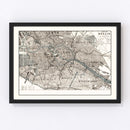 Vintage Map of Berlin, Germany 1893