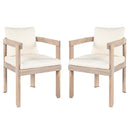 Acacia Wood Dining Chairs Set of 2, Armchairs with Cushions by HouseOfZazla