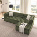 Upholstered L-Shaped Modular Sectional Sofa With Chaise, Wave-Shaped Armrest by HouseOfZazla