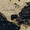 Personalized Push Pin World Map Canvas – Custom Framed