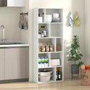 63 Inch 5-Tier Geometric 10-Cube Bookshelf Tall Bookcase-White by LJGDeals