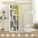 63 Inch 5-Tier Geometric 10-Cube Bookshelf Tall Bookcase-White by LJGDeals