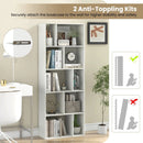 63 Inch 5-Tier Geometric 10-Cube Bookshelf Tall Bookcase-White by LJGDeals
