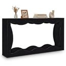 63 Inch Console Table 2-Tier Narrow Entryway Table with Wavy Edge Storage Shelf by LJGDeals