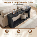 63 Inch Console Table 2-Tier Narrow Entryway Table with Wavy Edge Storage Shelf by LJGDeals